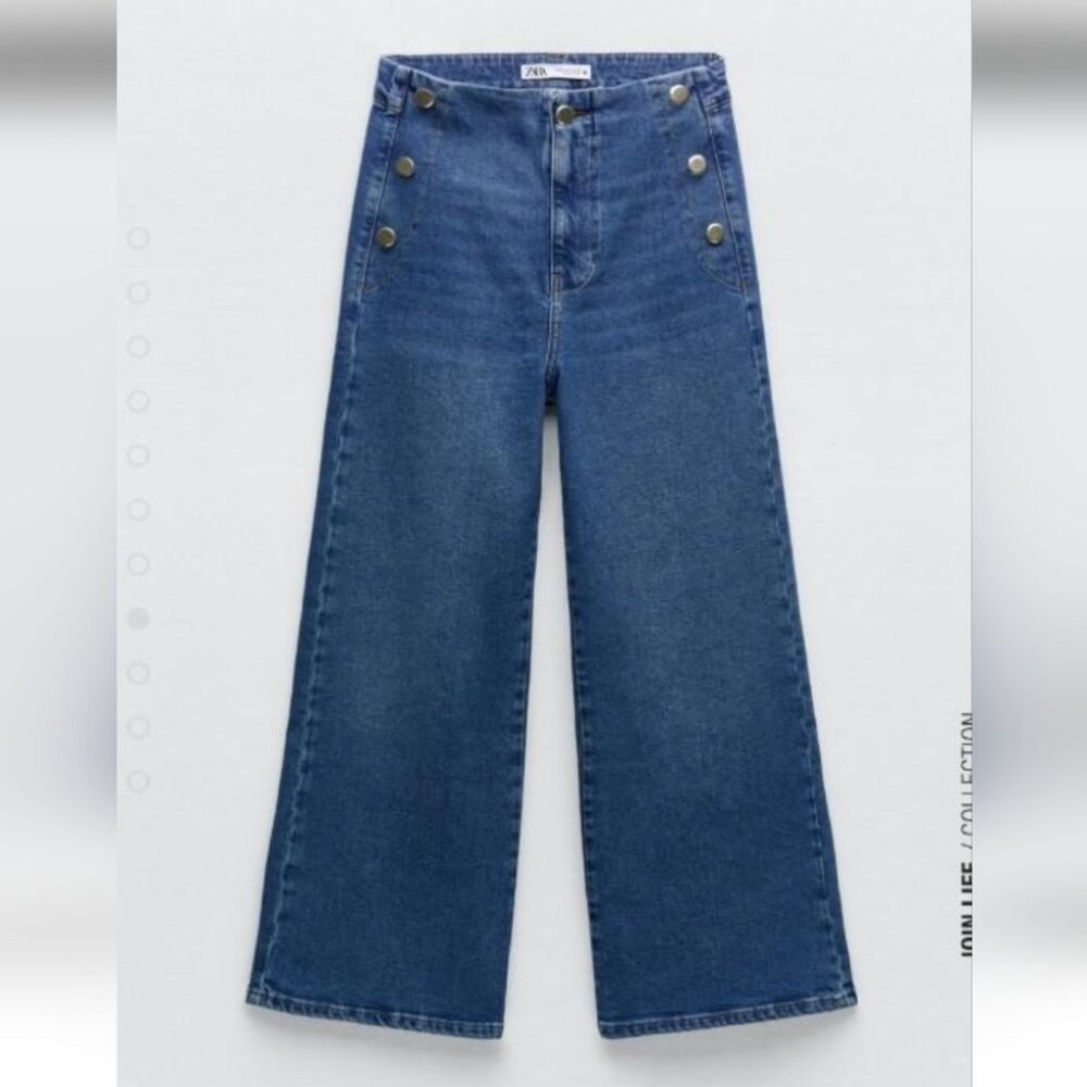 Zara Blue Marine Cropped Jeans